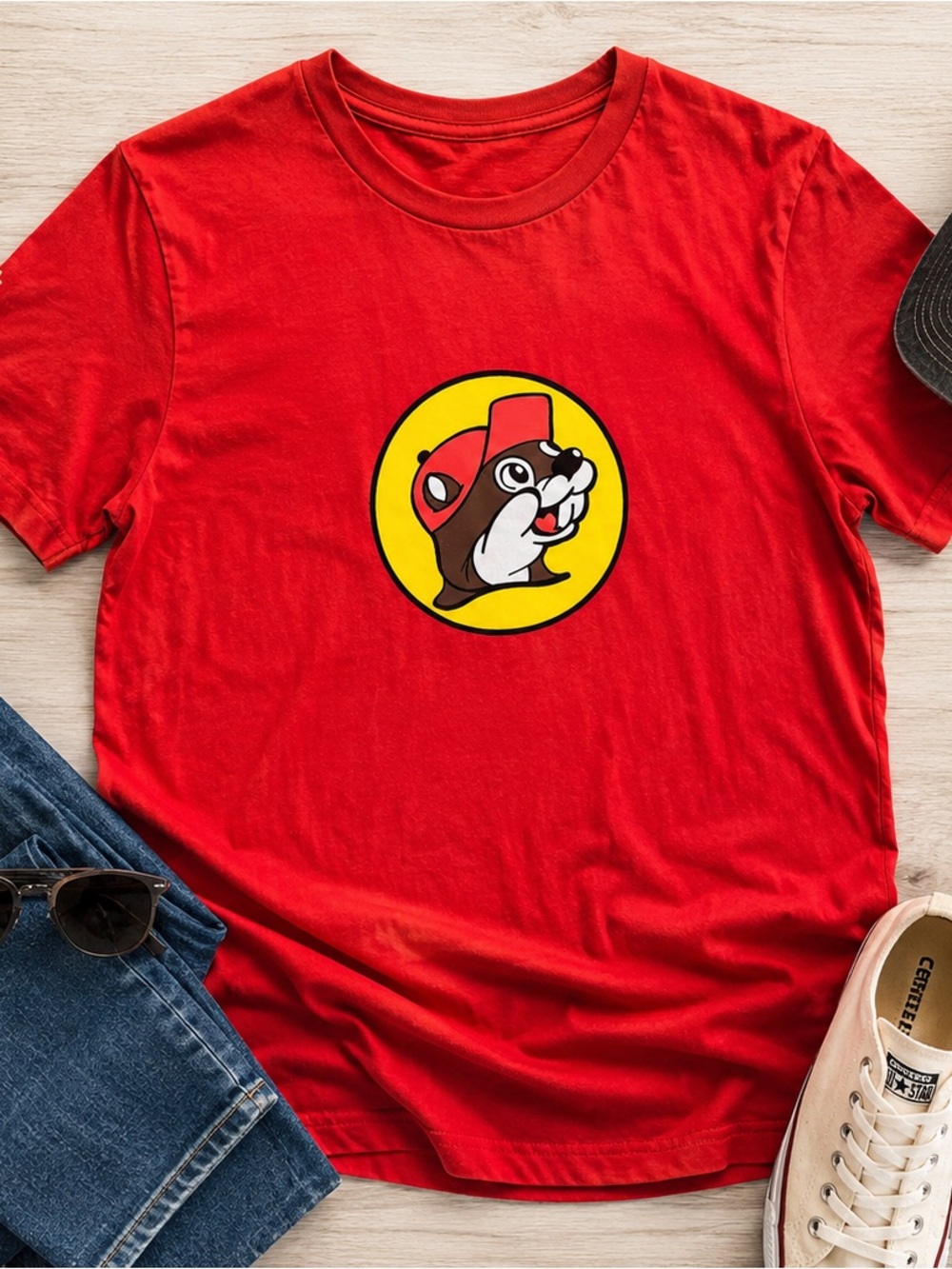 Red Buc-ee's Logo Tee
